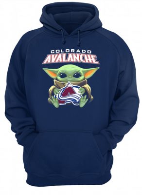 Baby Yoda Hug Colorado Avalanche hoodie