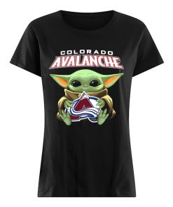 Baby Yoda Hug Colorado Avalanche ladies