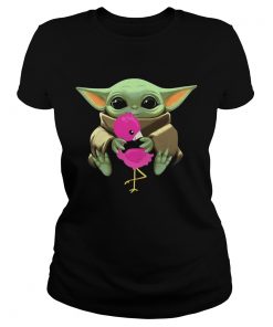 Baby Yoda Hug Flamingo  Classic Ladies