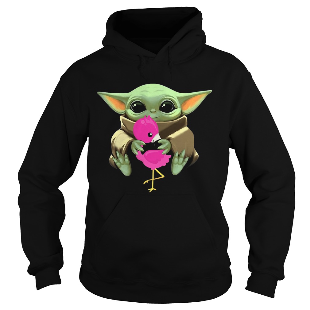 Baby Yoda Hug Flamingo Hoodie