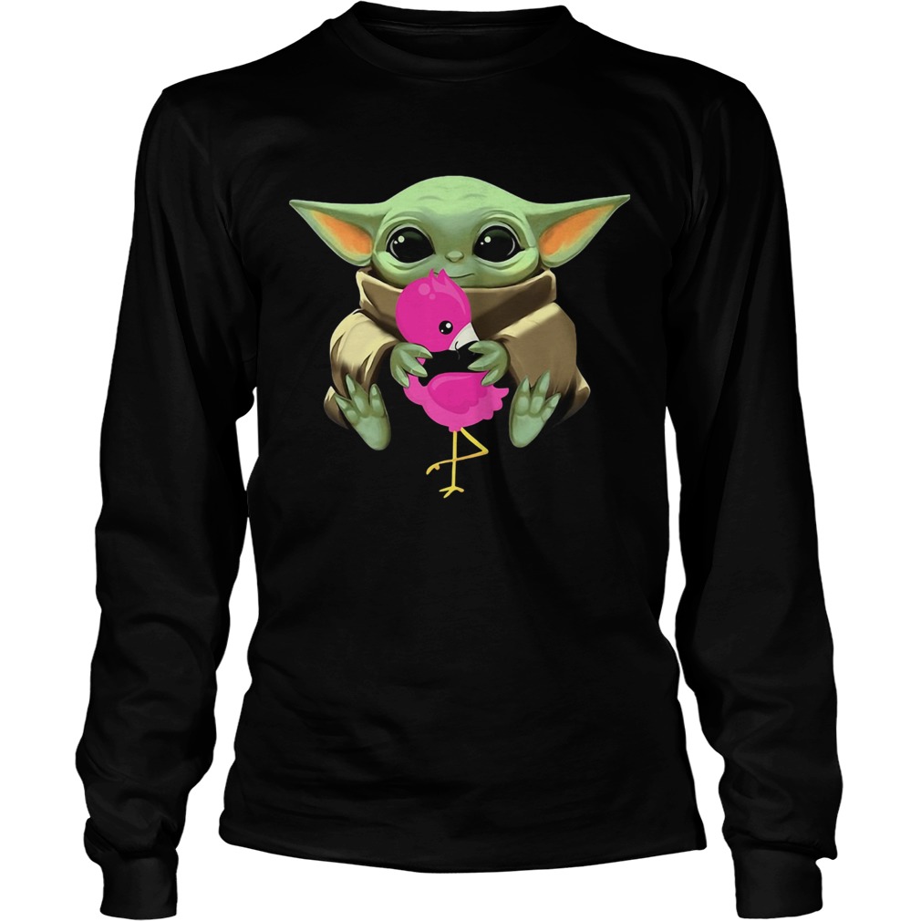 Baby Yoda Hug Flamingo LongSleeve