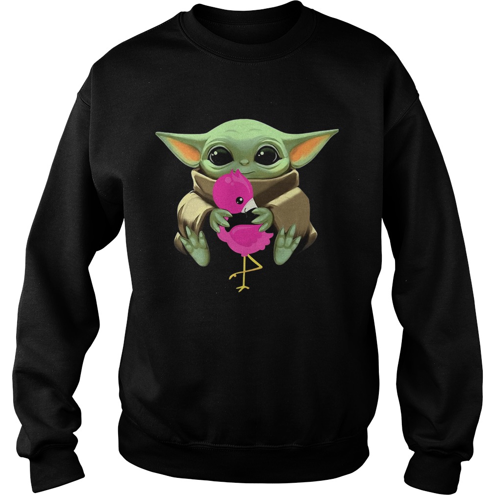 Baby Yoda Hug Flamingo Sweatshirt