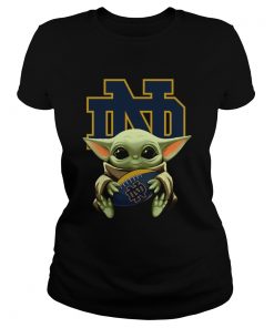 Baby Yoda Hug Notre Dame  Classic Ladies