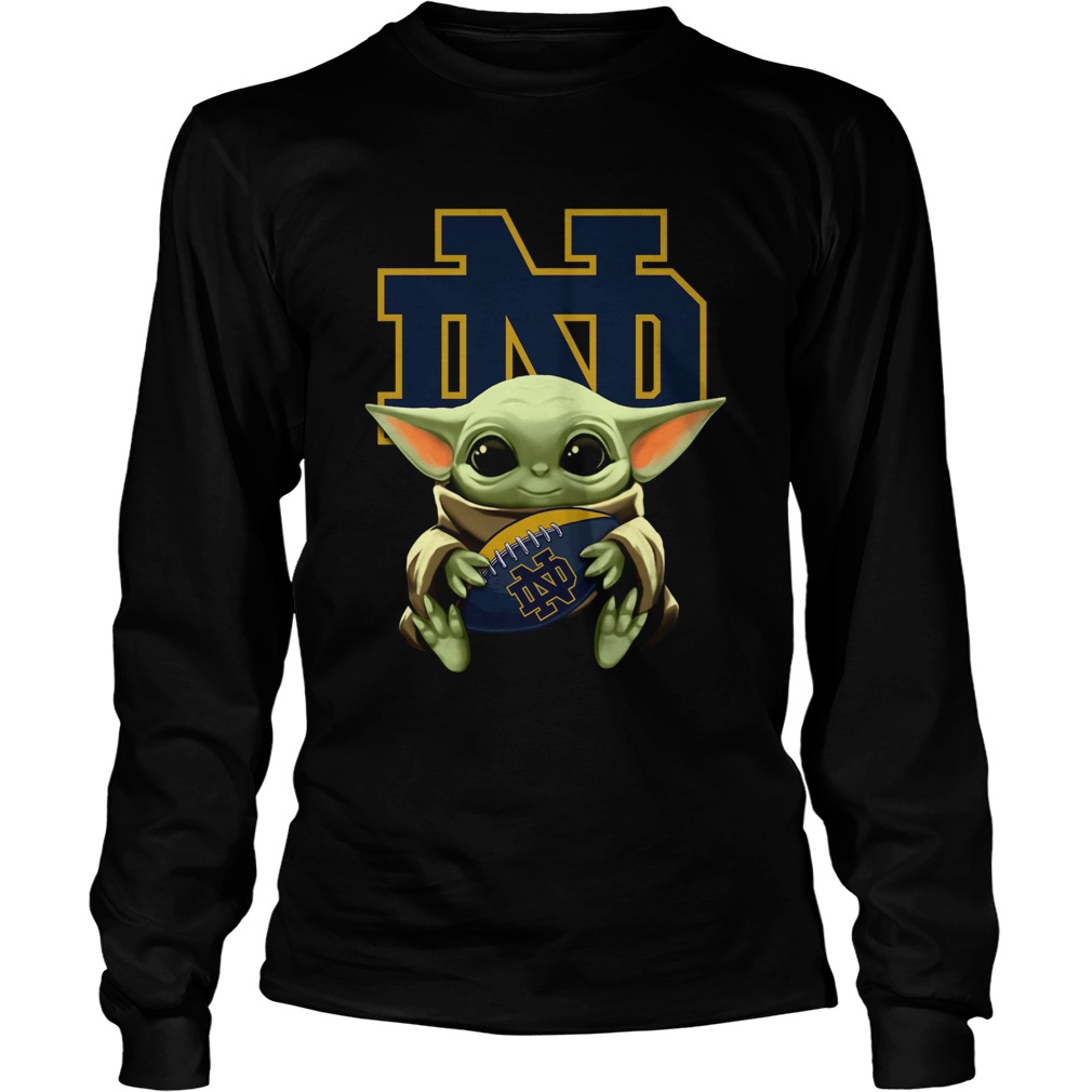 Baby Yoda Hug Notre Dame LongSleeve