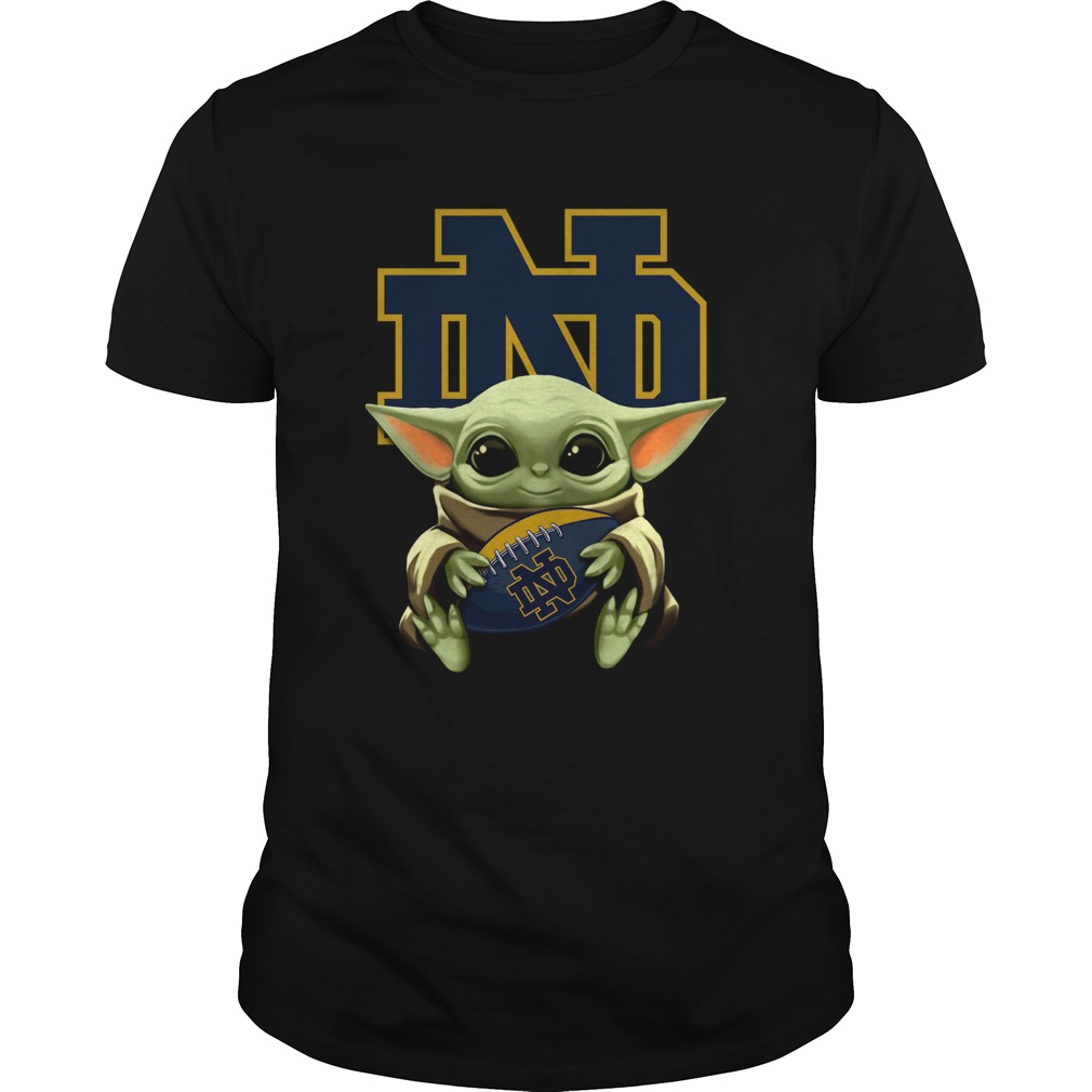 Baby Yoda Hug Notre Dame shirt