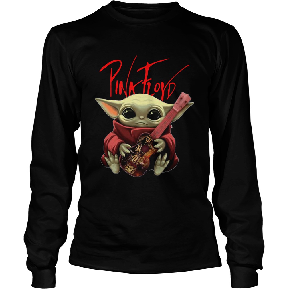 Baby Yoda Hug Pink Floyd Guitar LongSleeve