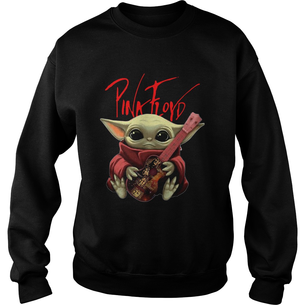 Baby Yoda Hug Pink Floyd Guitar Sweatshirt