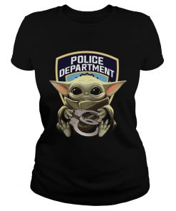 Baby Yoda Hug Police Department  Classic Ladies