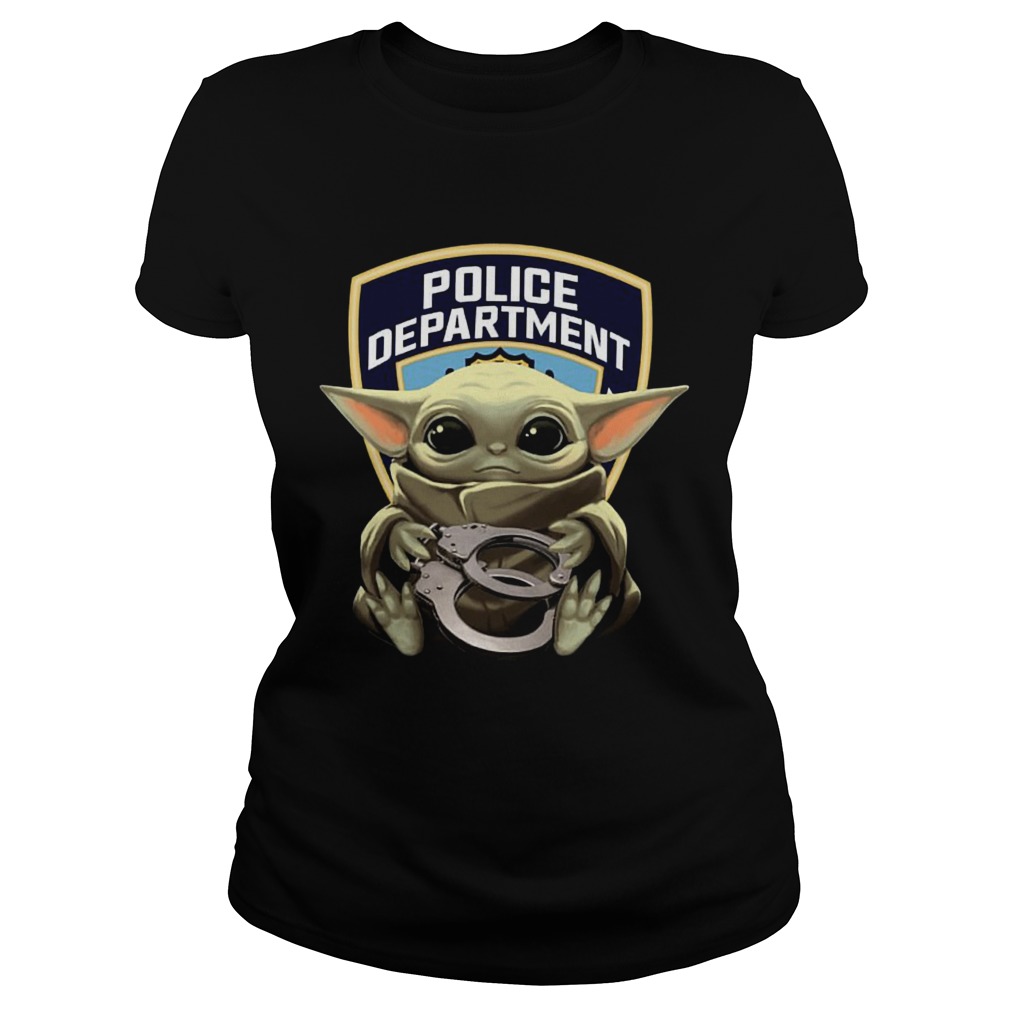 Baby Yoda Hug Police Department Classic Ladies