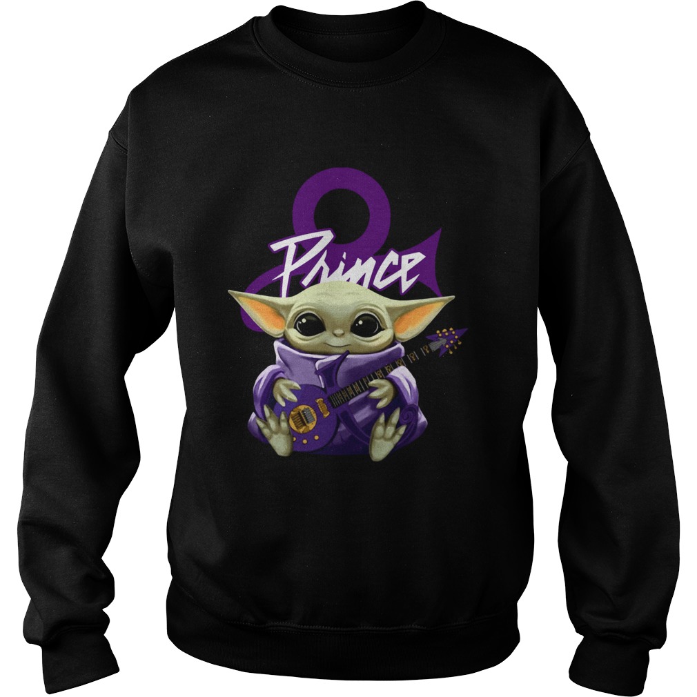 Baby Yoda Hug Prince Guitar Sweatshirt