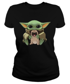 Baby Yoda Hug Pug Dog  Classic Ladies