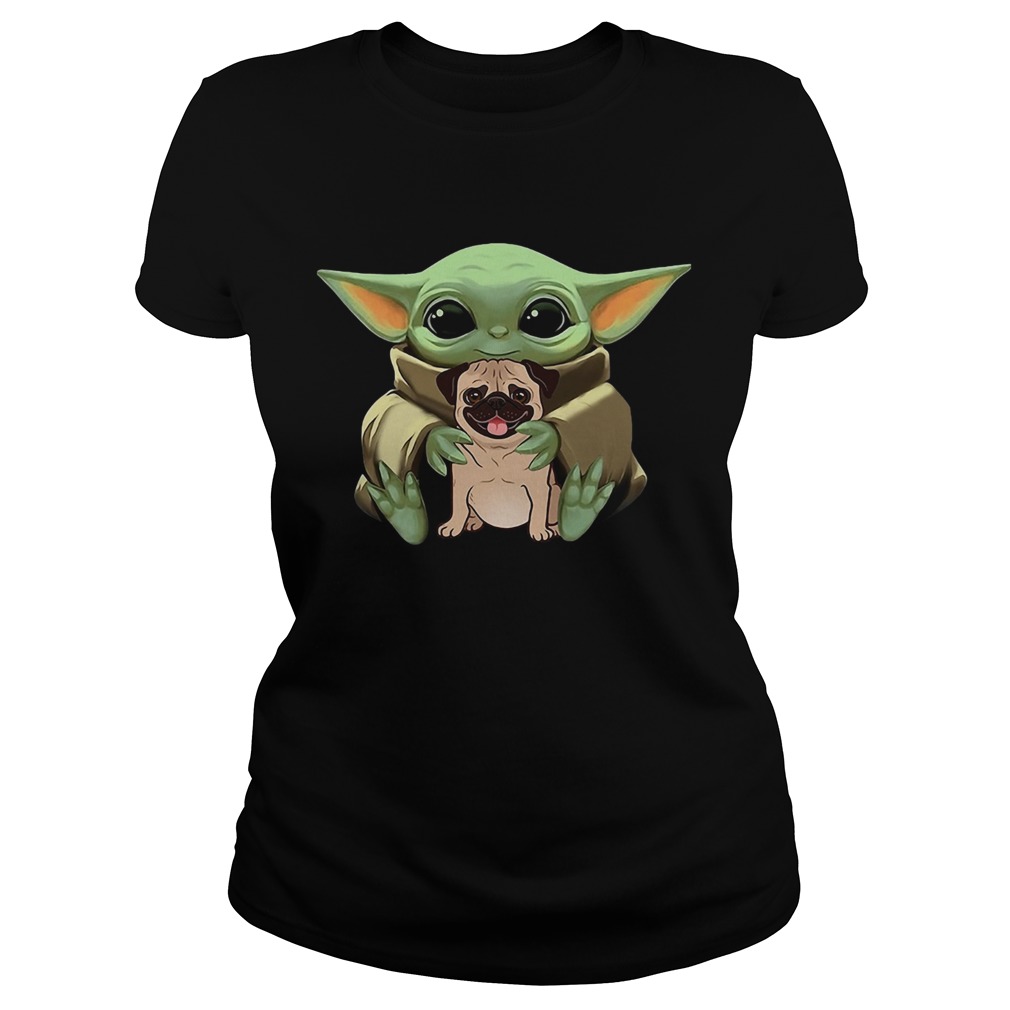 Baby Yoda Hug Pug Dog Classic Ladies