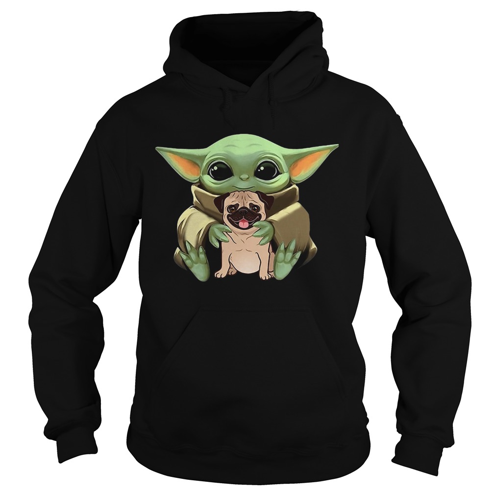 Baby Yoda Hug Pug Dog Hoodie