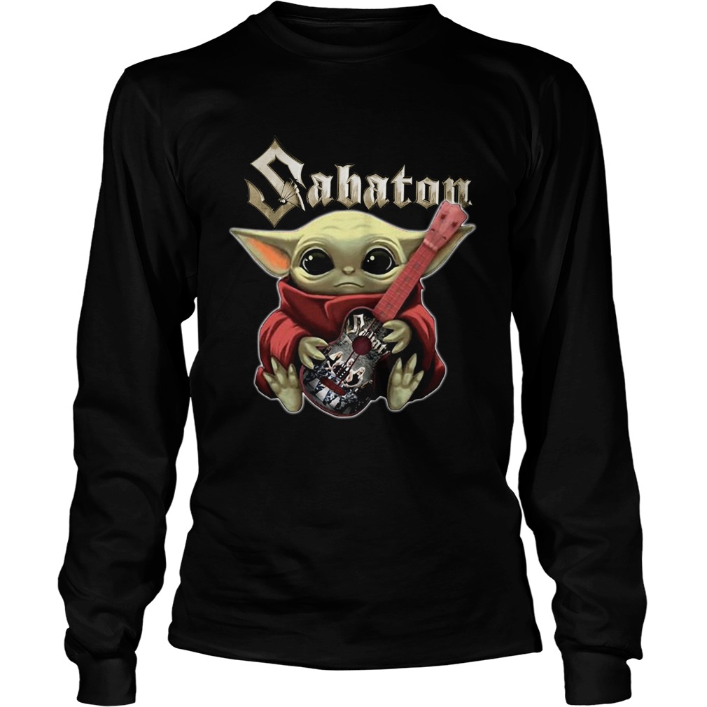 Baby Yoda Hug Sabaton Guitar LongSleeve