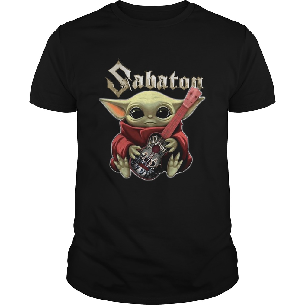 Baby Yoda Hug Sabaton Guitar shirt