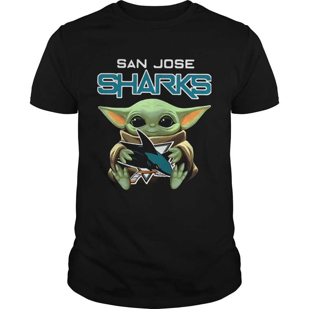 Baby Yoda Hug San Jose Sharks shirt