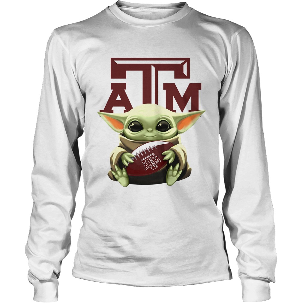 Baby Yoda Hug Texas AM Aggies LongSleeve