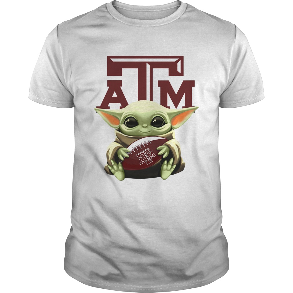 Baby Yoda Hug Texas AM Aggies shirt