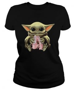 Baby Yoda Hugging Ballet Shoes  Classic Ladies