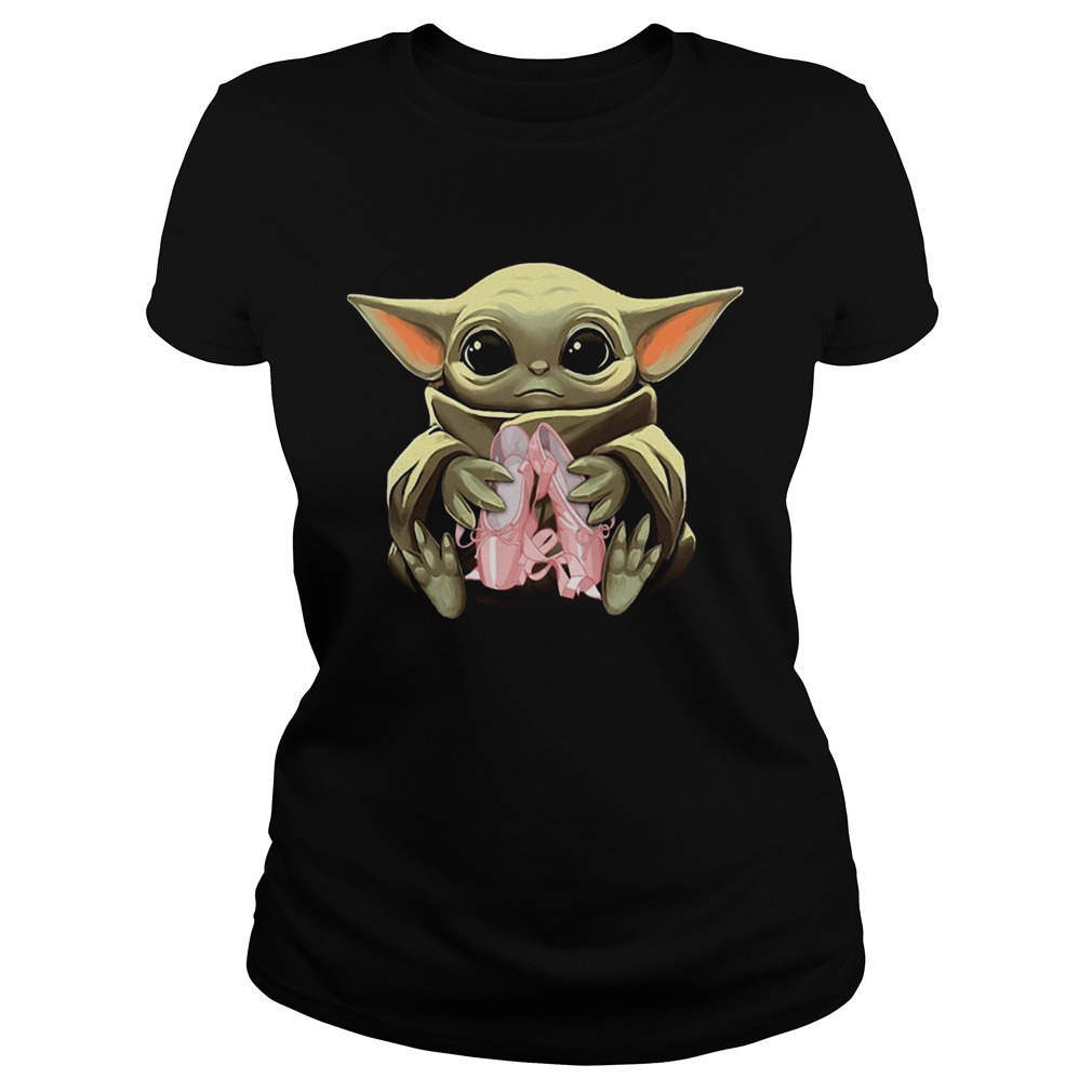 Baby Yoda Hugging Ballet Shoes Classic Ladies