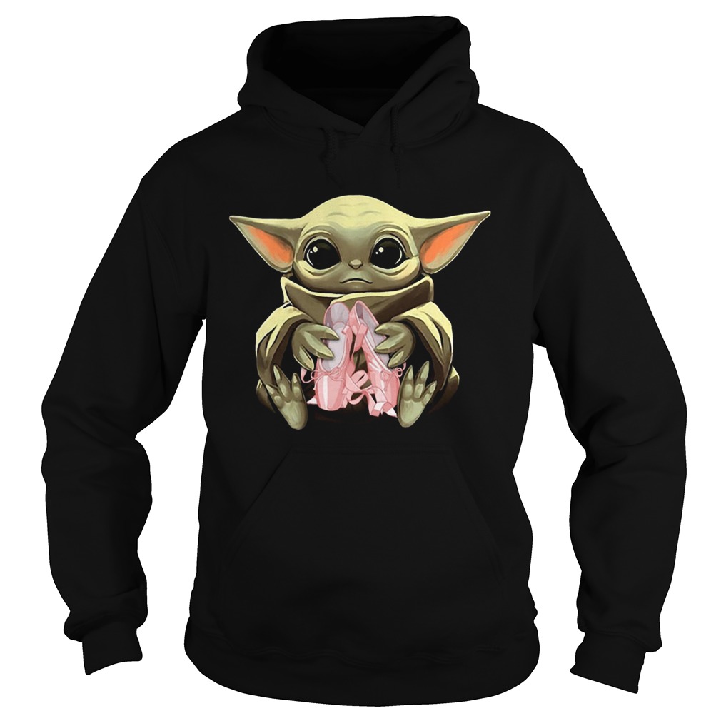 Baby Yoda Hugging Ballet Shoes Hoodie