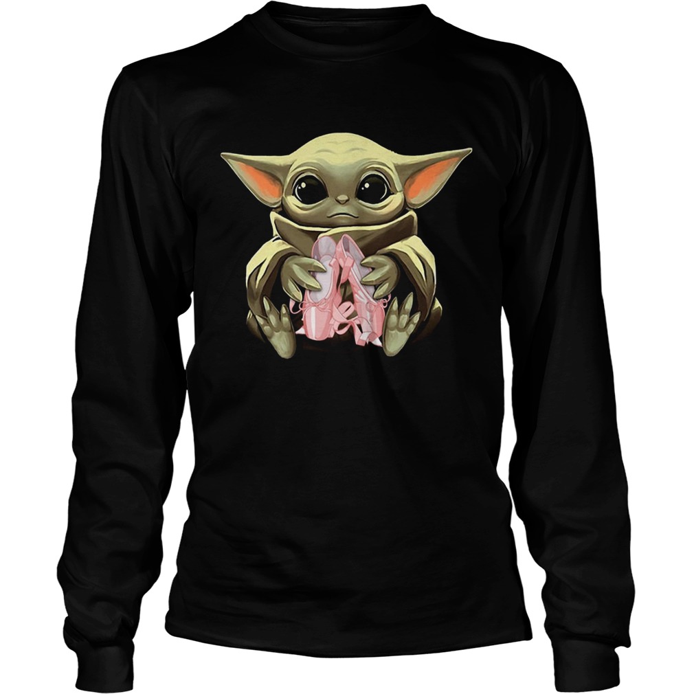 Baby Yoda Hugging Ballet Shoes LongSleeve