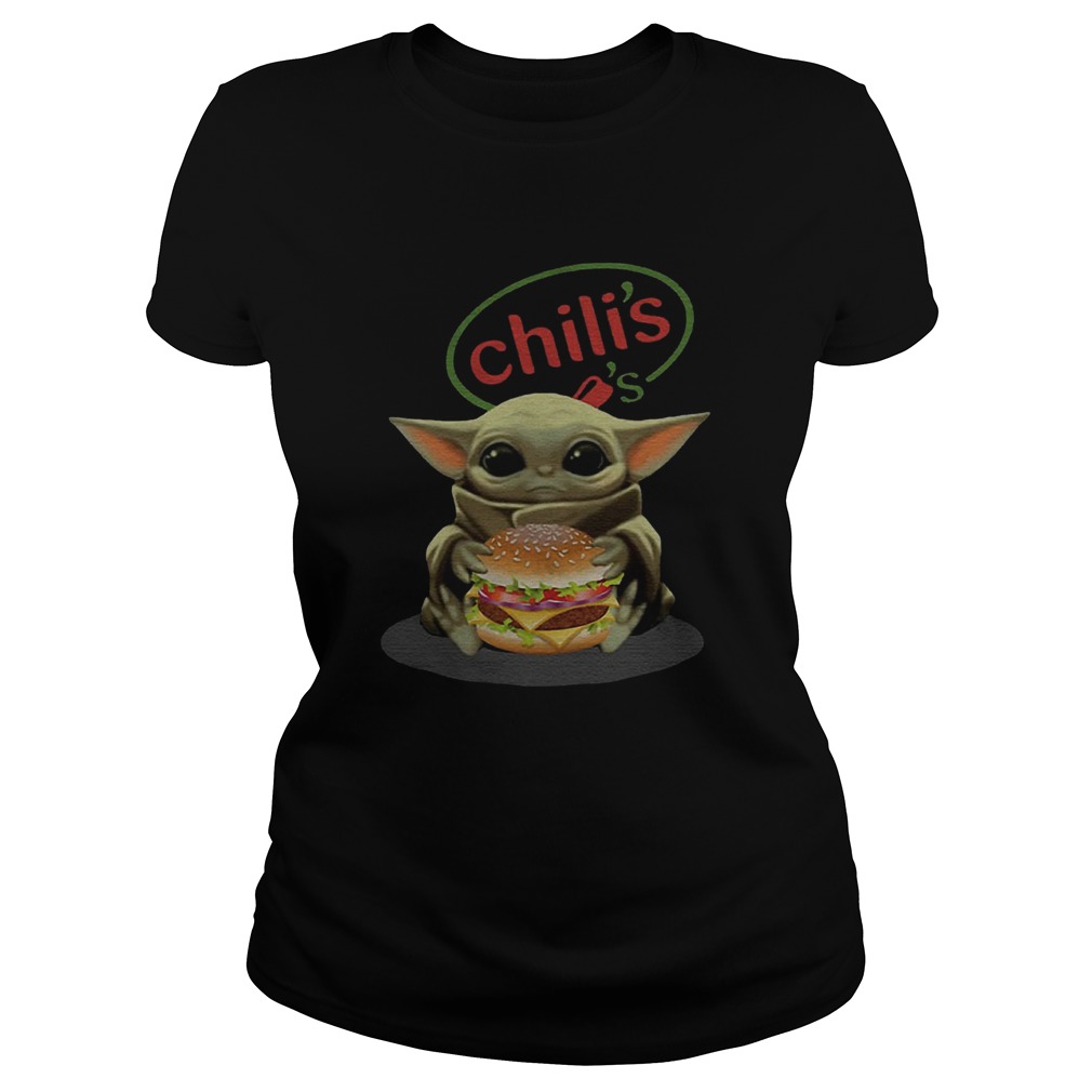 Baby Yoda Hugging Chilis Burger Classic Ladies