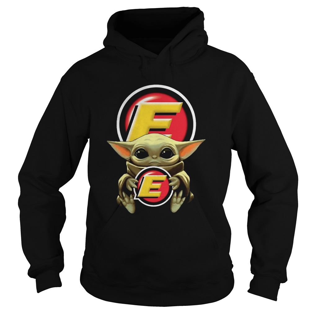 Baby Yoda Hugging Estes Express Lines Hoodie