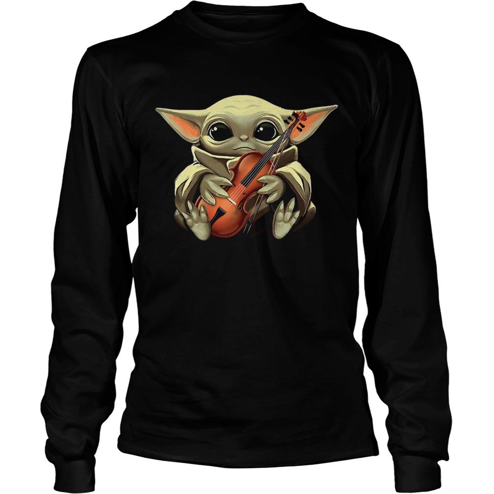 Baby Yoda Hugging Violin LongSleeve