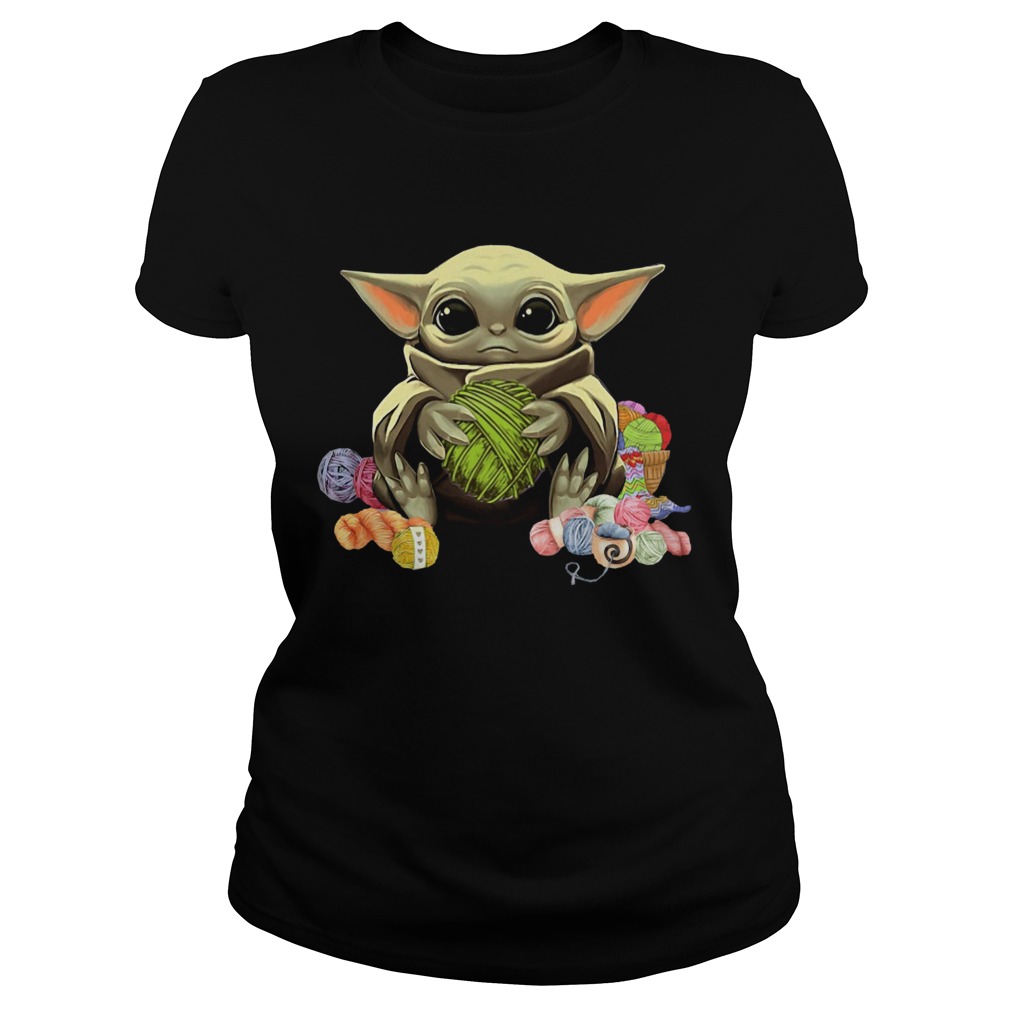 Baby Yoda Hugging Wool Roll Classic Ladies