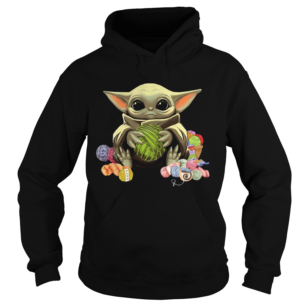 Baby Yoda Hugging Wool Roll Hoodie