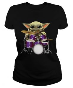 Baby Yoda Playing Drummers  Classic Ladies