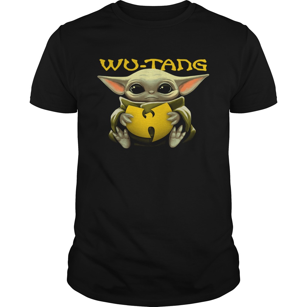 Baby Yoda hug WuTang Clan shirt