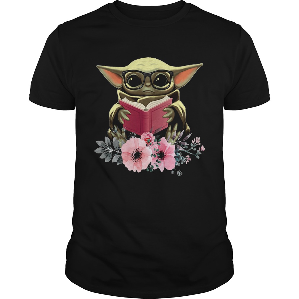 Flower Baby Yoda Reading Book shirt