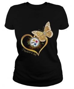 Heart Butterfly And Pittsburgh Steelers Girl  Classic Ladies