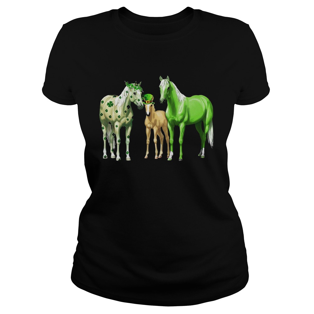 Horses Happy St Patricks Day Classic Ladies