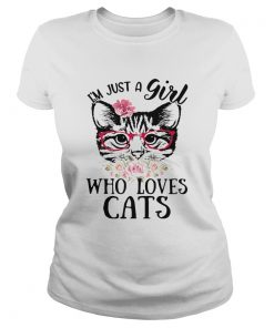 Im Just A Girl Who Loves Cats Floral  Classic Ladies