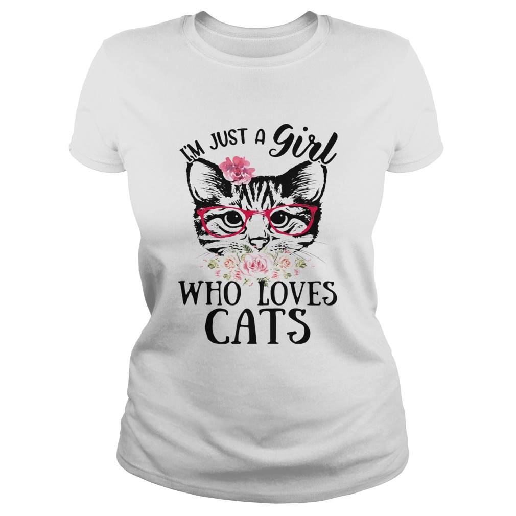 Im Just A Girl Who Loves Cats Floral Classic Ladies