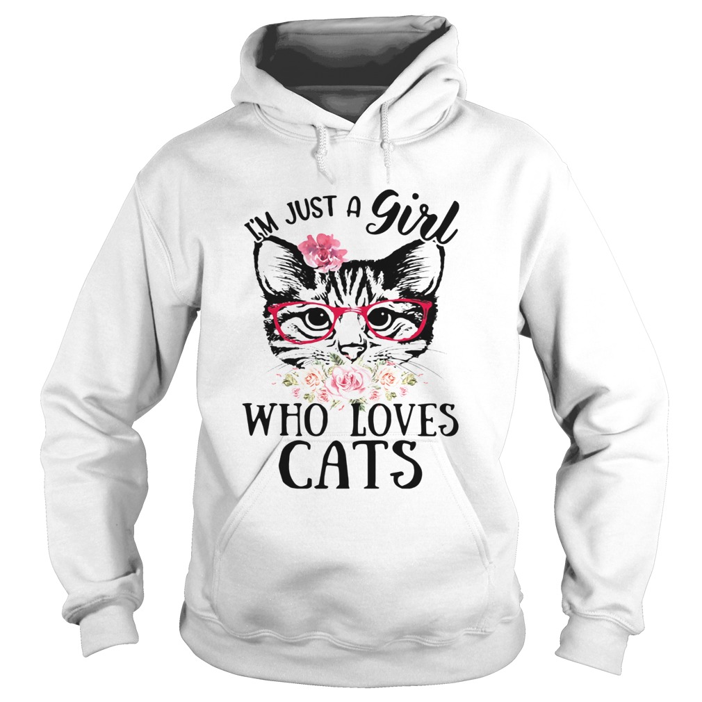 Im Just A Girl Who Loves Cats Floral Hoodie