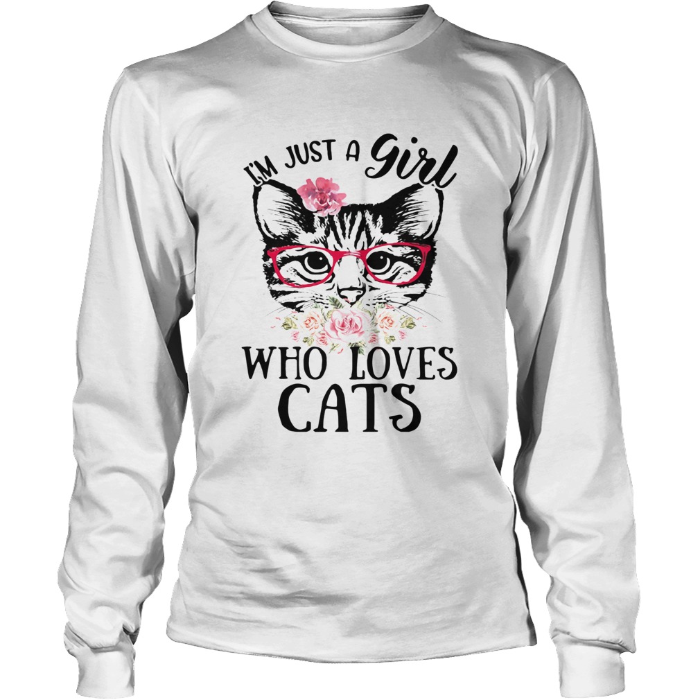 Im Just A Girl Who Loves Cats Floral LongSleeve