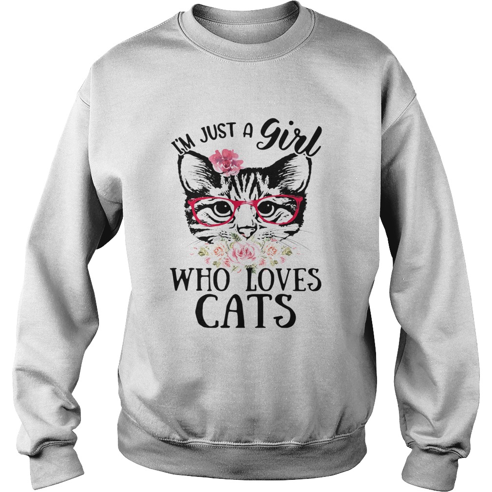 Im Just A Girl Who Loves Cats Floral Sweatshirt