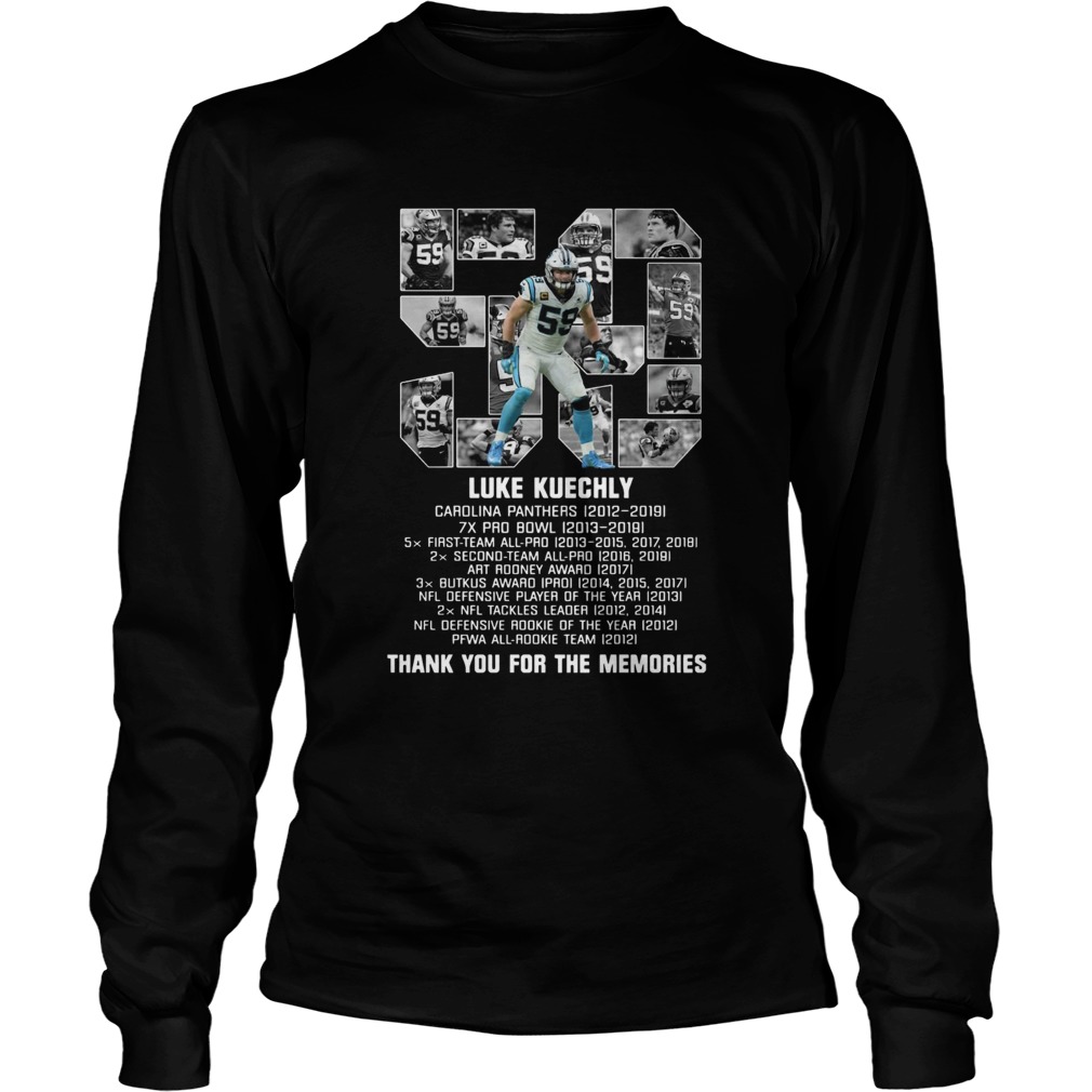 List Prize 59 Luke Kuechly Thank You For The Memories LongSleeve