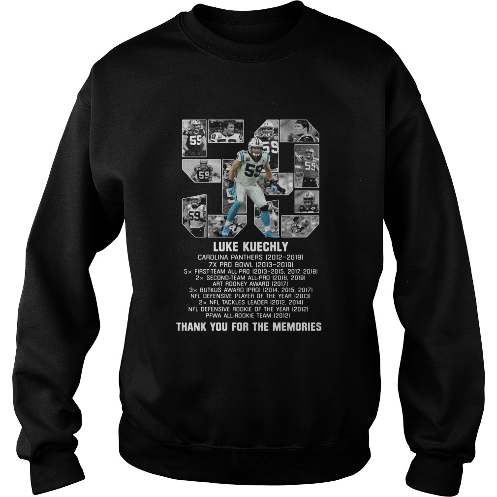 List Prize 59 Luke Kuechly Thank You For The Memories Sweatshirt