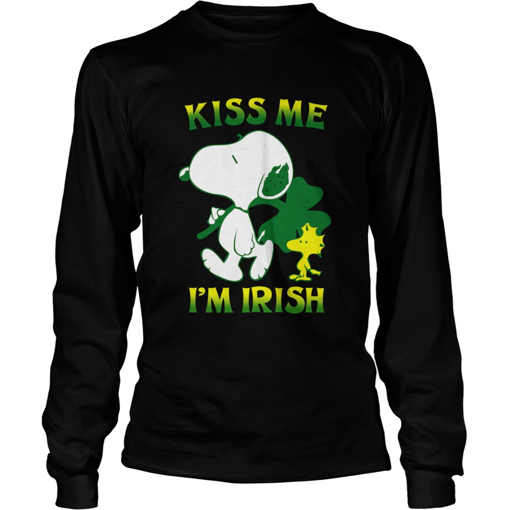 Snoopy And Woodstock Kiss Me Im Irish LongSleeve