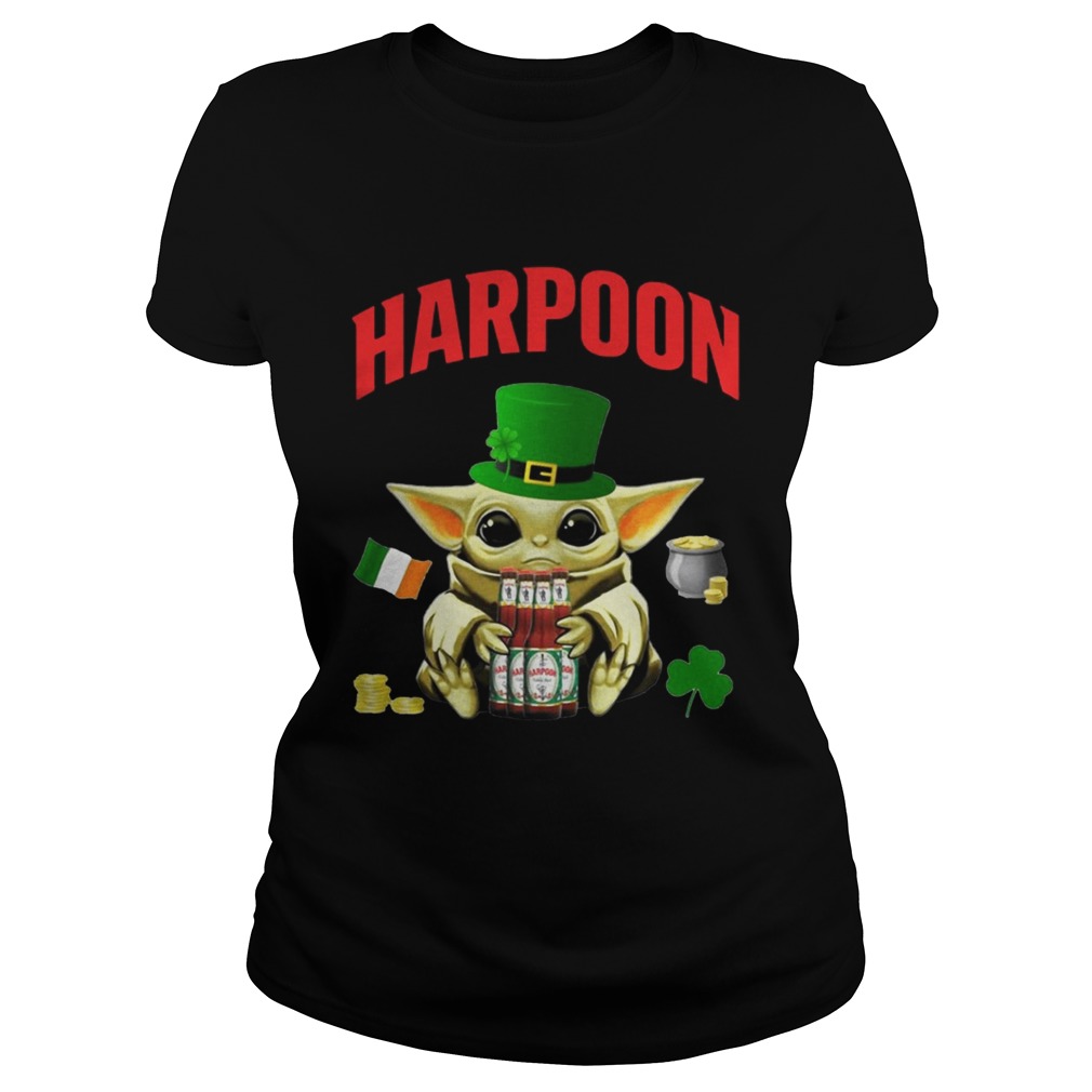 St Patricks Day Baby Yoda Hugging Celtic Ale Beer Harpoon Classic Ladies