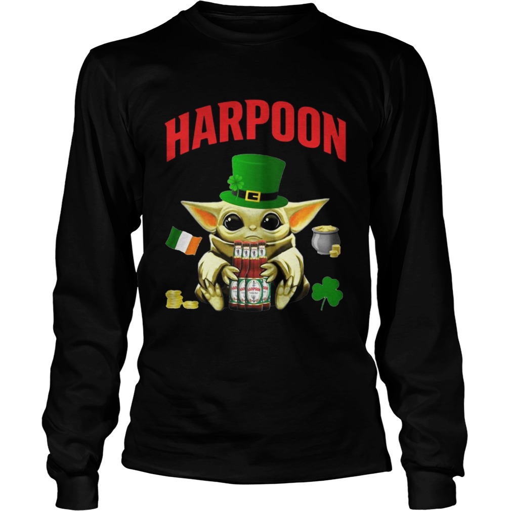 St Patricks Day Baby Yoda Hugging Celtic Ale Beer Harpoon LongSleeve