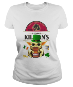 St Patricks Day Baby Yoda Hugging Irish Red Beer George Killians  Classic Ladies