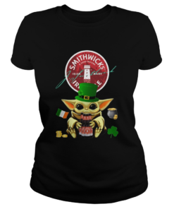 St Patricks Day Baby Yoda Hugging Smithwicks Irish Red Beer  Classic Ladies