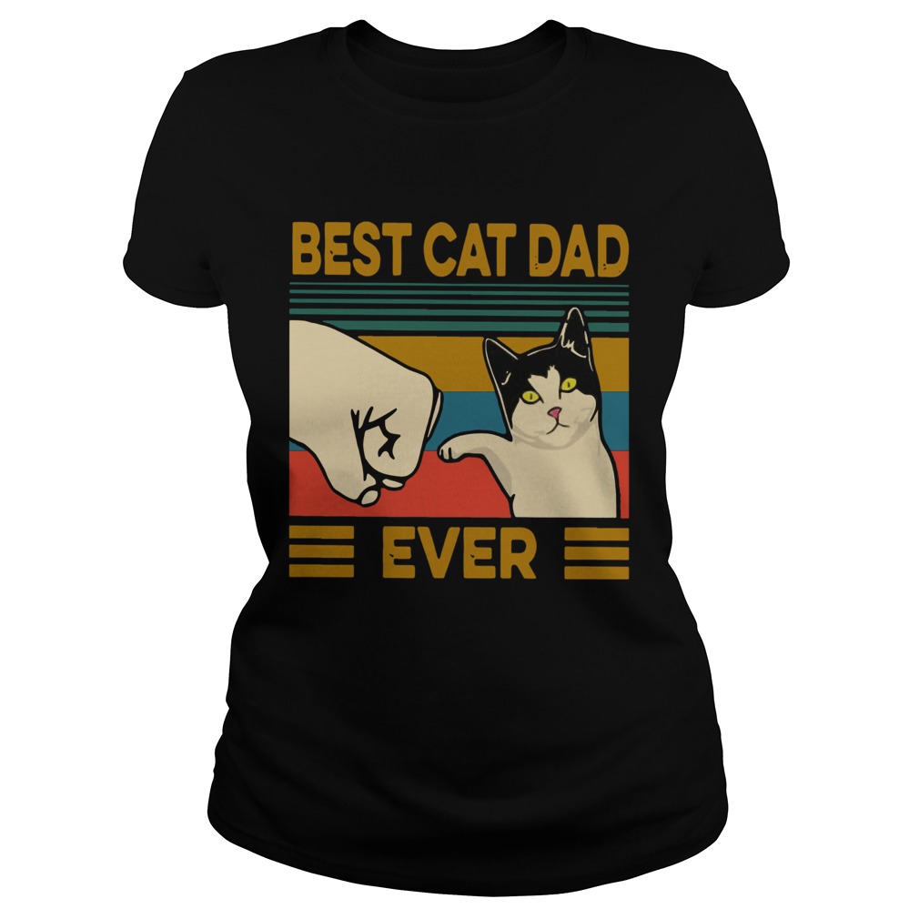 Vintage Best Cat Dad Ever Classic Ladies