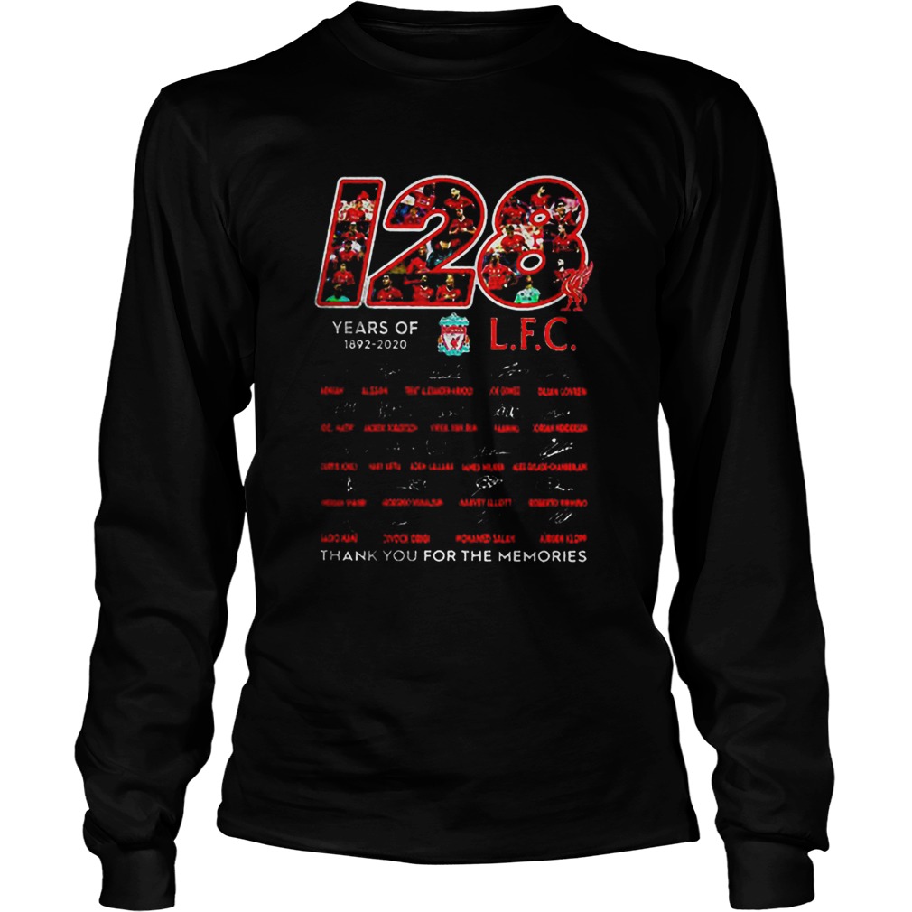 128 years of 1892 2020 Liverpool Club thank you for the memories signatures LongSleeve